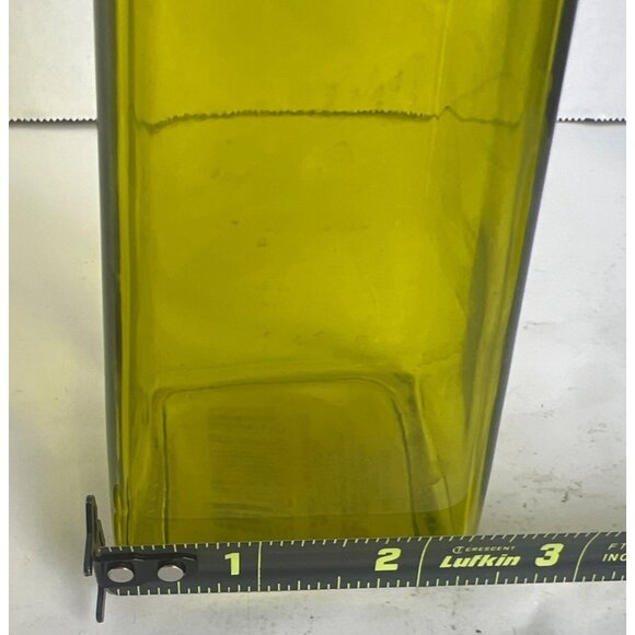 Mid Century Modern MCM 8" Vase Avocado Green Glass Tapered Decorative Bud Flower - Picture 7 of 8